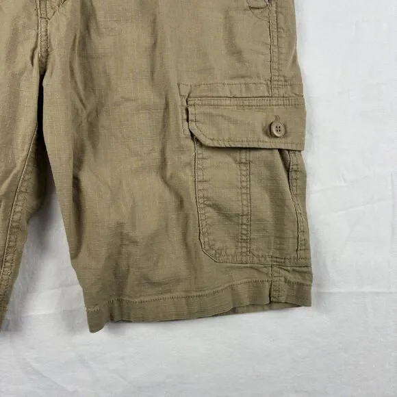 WearFirst Ripstop Cargo Shorts Men’s 34 Khaki Stretch Free Band Hiking Outdoors - Picture 6 of 11